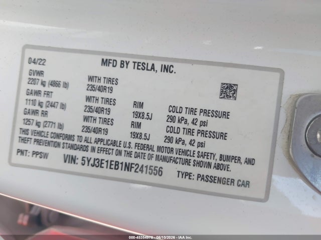 2022 Tesla MODEL 3 LONG RANGE DUAL MOTOR ALL-WHEEL DRIVE — фото 9