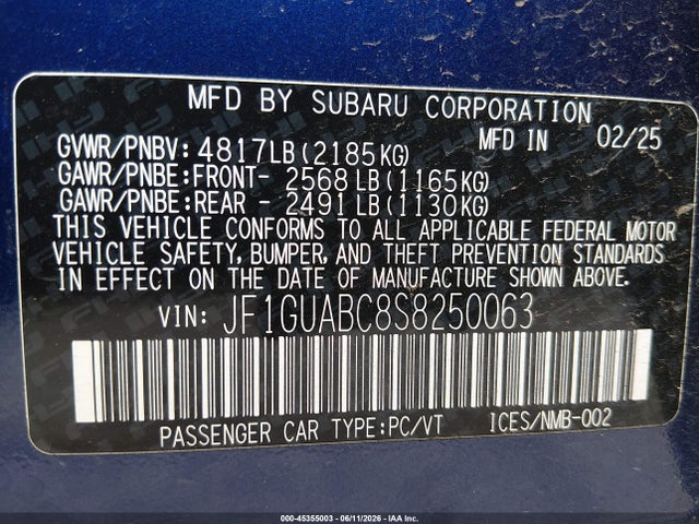 2025 Subaru IMPREZA BASE 5-DOOR 照片 9