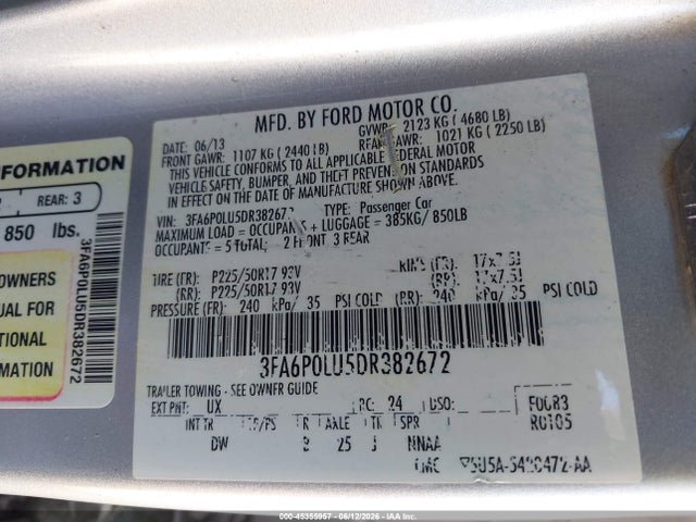 2013 FORD FUSION HYBRID SE — фото 9