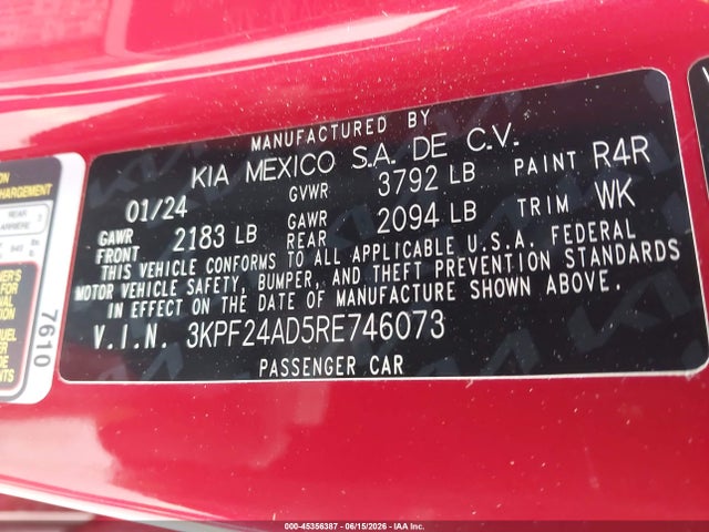 صورة 9 لـ 2024 KIA FORTE LXS