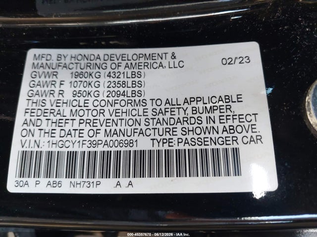 صورة مصغرة 9 لـ 2023 Honda ACCORD EX