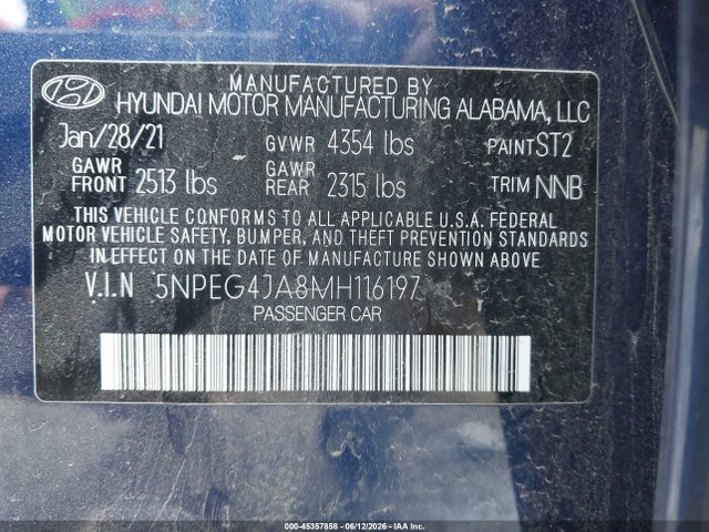 2021 Hyundai SONATA SE 照片 9