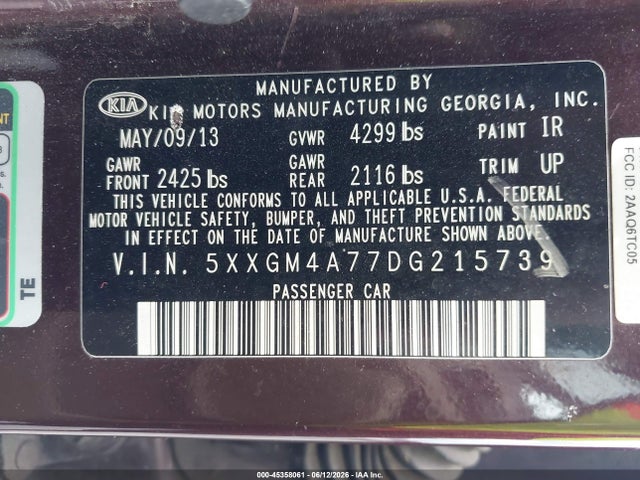 2013 KIA OPTIMA LX photo 9