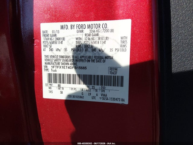 صورة 9 لـ 2013 FORD F-150 FX4