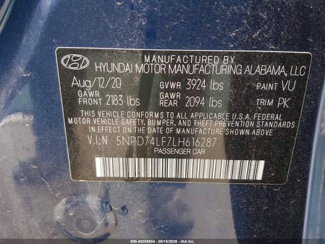 2020 Hyundai ELANTRA SE 照片 9