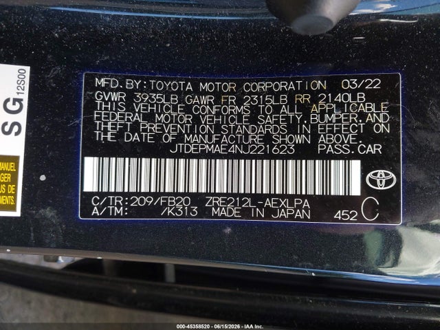 2022 Toyota COROLLA LE 照片 9