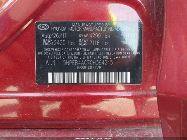 2012 Hyundai SONATA GLS 照片 9