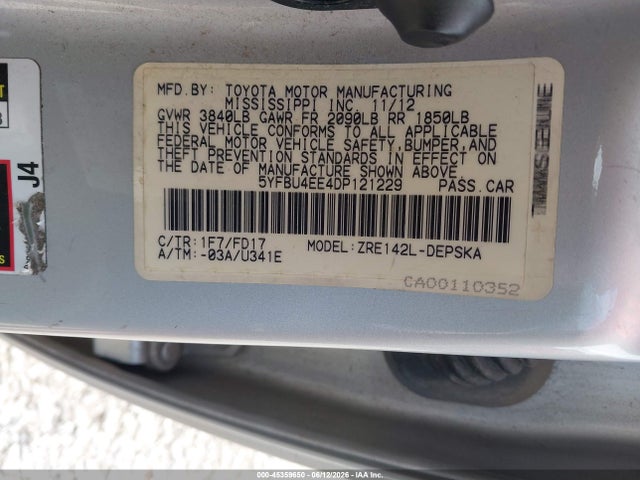 2013 Toyota COROLLA S 照片 9