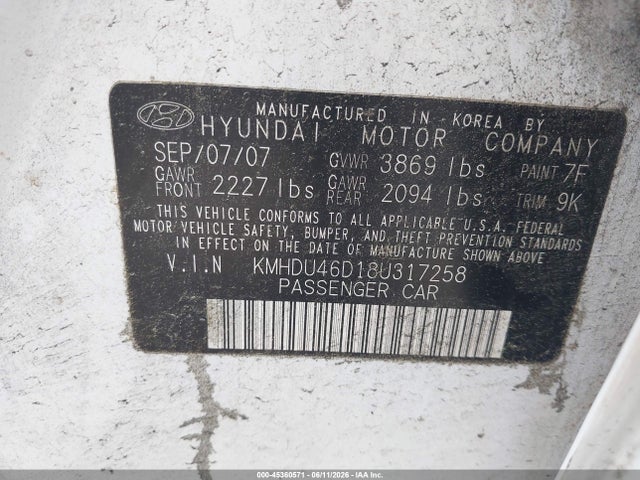 2008 Hyundai ELANTRA GLS/SE 照片 9