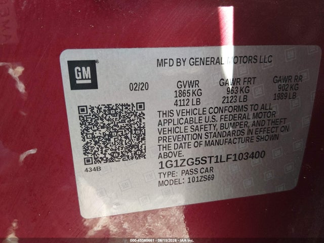 2020 CHEVROLET MALIBU FWD RS 9
