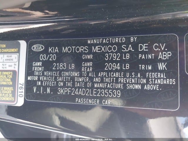 2020 KIA FORTE LXS 照片 9