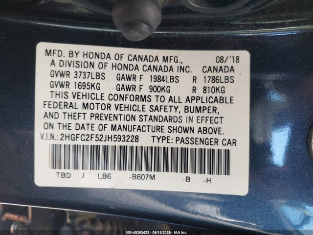 2018 Honda CIVIC LX 照片 9