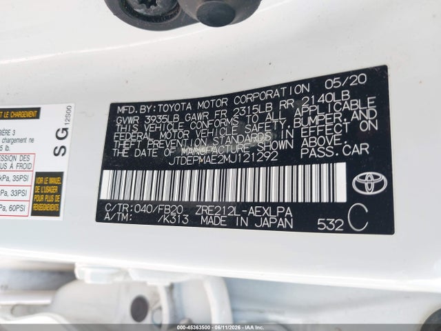 صورة 9 لـ 2021 Toyota COROLLA LE