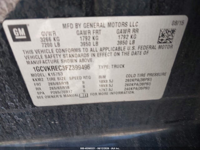 2015 Chevrolet SILVERADO 1500 2LT 照片 9