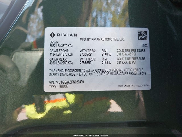 صورة 9 لـ 2023 Rivian R1T ADVENTURE/ADVENTURE DUAL MOTOR LARGE PACK/ADVE
