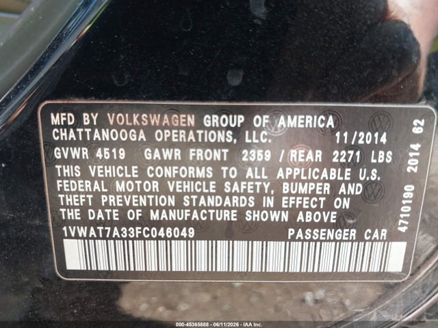 2015 Volkswagen PASSAT 1.8T WOLFSBURG EDITION 照片 9