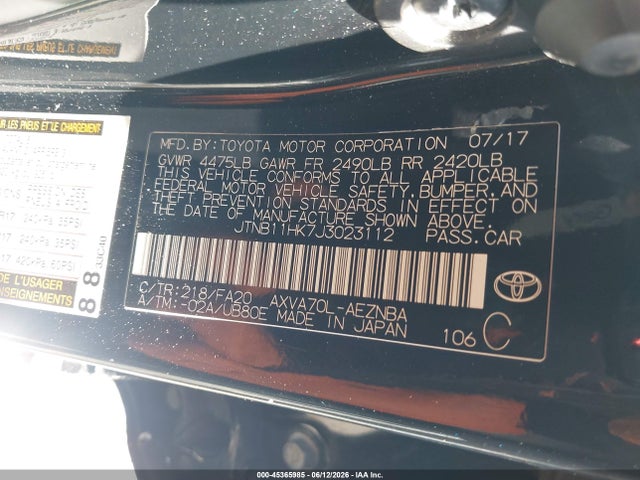 2018 Toyota CAMRY LE 照片 9