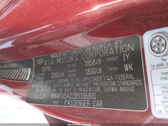 2011 KIA FORTE EX photo 9