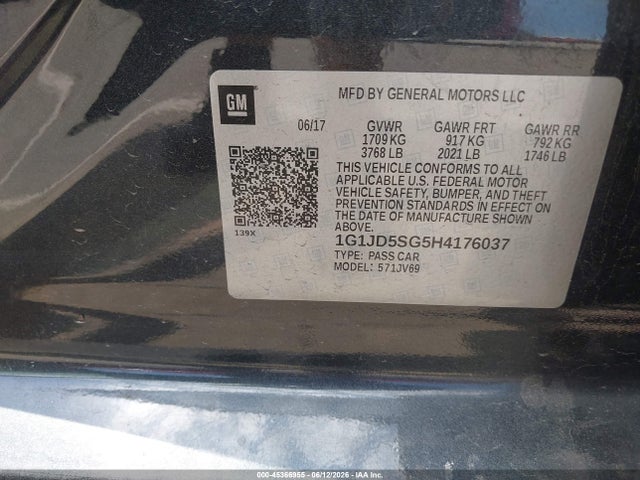 2017 Chevrolet SONIC LT AUTO 照片 9