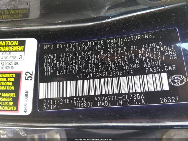 2020 Toyota CAMRY SE photo 9