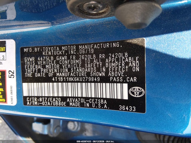 صورة 9 لـ 2019 Toyota CAMRY SE