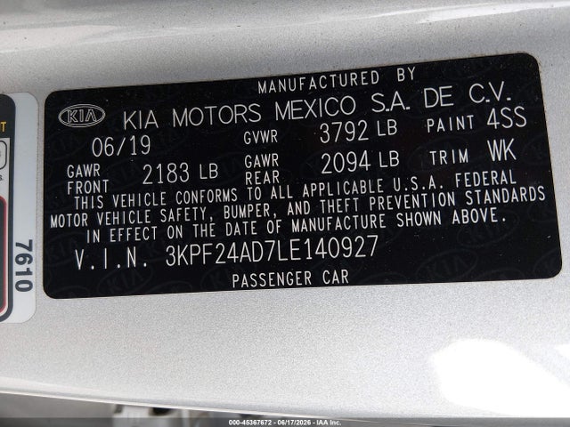 2020 KIA FORTE LXS 照片 9