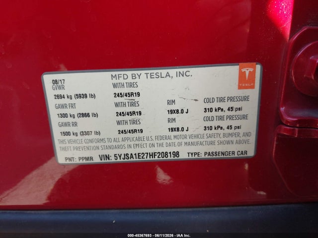 2017 Tesla MODEL S 100D/60D/75D/90D/P100D 照片 9