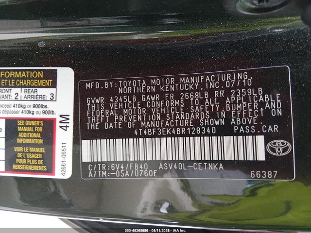 2011 Toyota CAMRY LE photo 9
