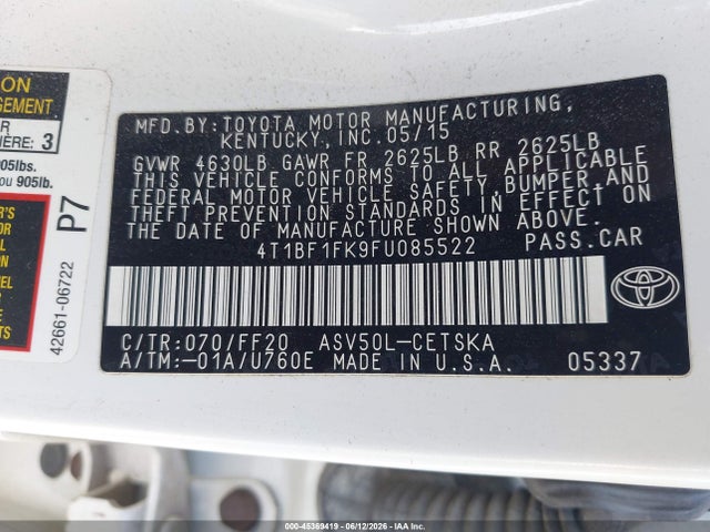 2015 Toyota CAMRY SE photo 9