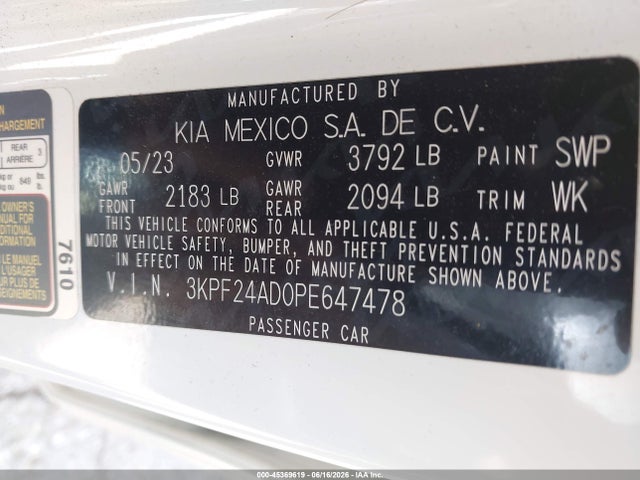 2023 KIA FORTE LXS 9