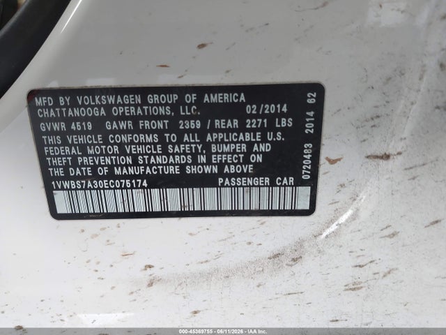 صورة 9 لـ 2014 Volkswagen PASSAT 1.8T SE