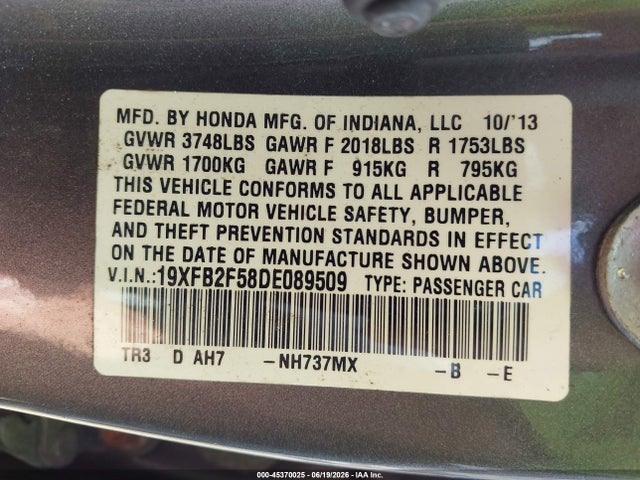 صورة 9 لـ 2013 Honda CIVIC LX