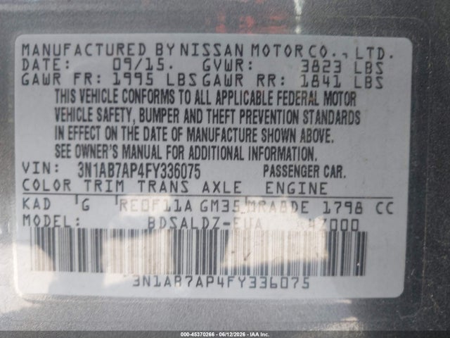 صورة 9 لـ 2015 Nissan SENTRA SV
