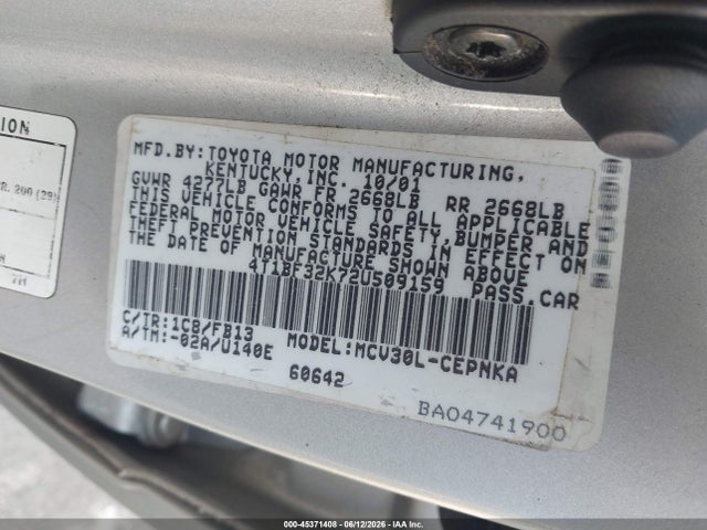 2002 Toyota CAMRY LE photo 9