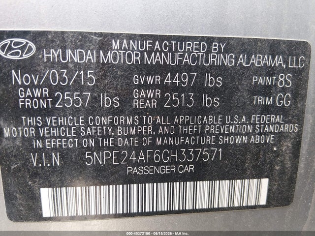 2016 Hyundai SONATA SE 照片 9