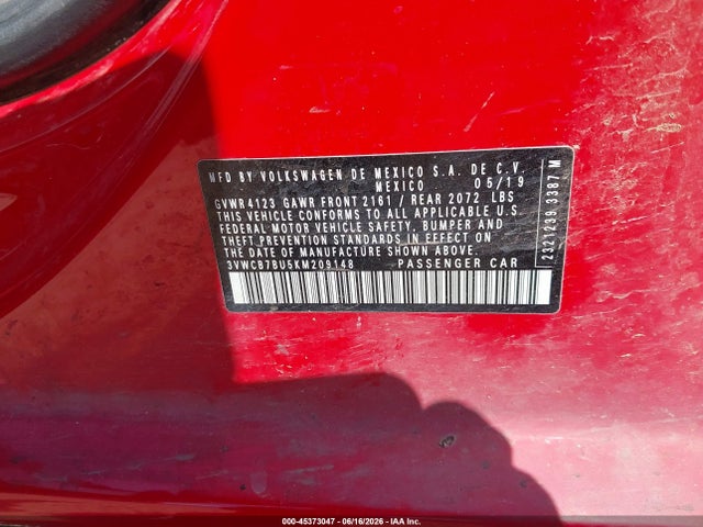 2019 VOLKSWAGEN JETTA 1.4T R-LINE/1.4T S/1.4T SE 9