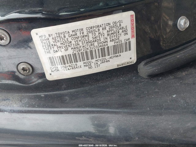 2001 Toyota CAMRY LE V6 照片 9