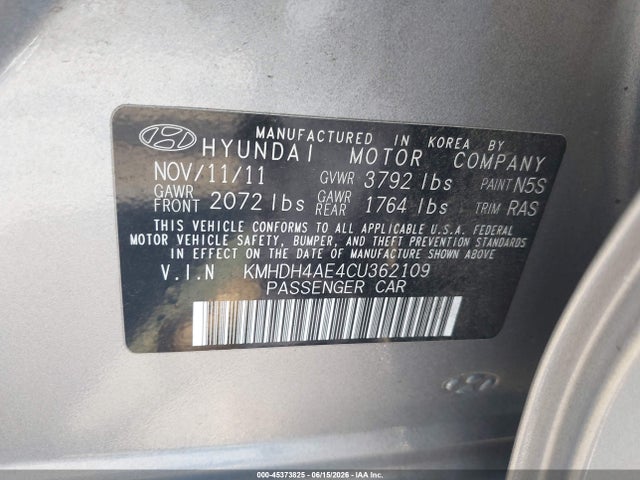 2012 Hyundai ELANTRA GLS (ULSAN PLANT) — фото 9