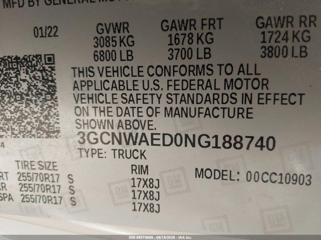 2022 Chevrolet SILVERADO 1500 LTD 2WD LONG BED WT 照片 9