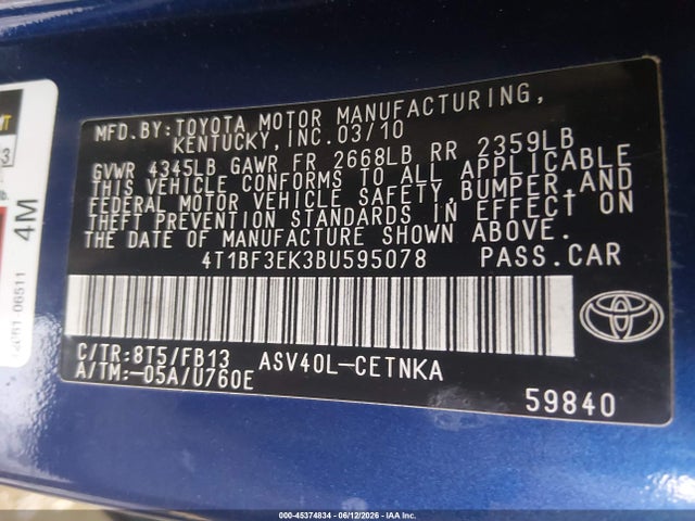 2011 Toyota CAMRY LE 照片 9
