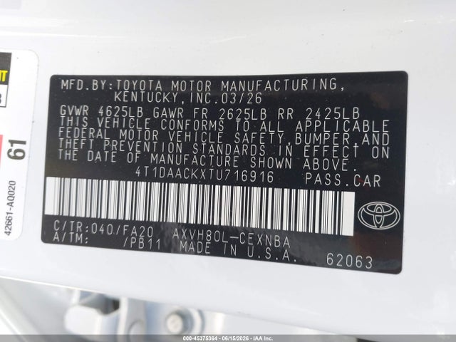 2026 Toyota CAMRY LE photo 9