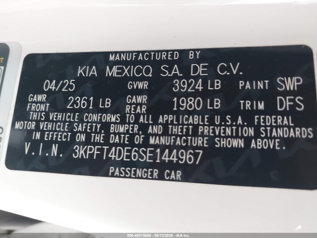 2025 KIA K4 LXS 照片 9