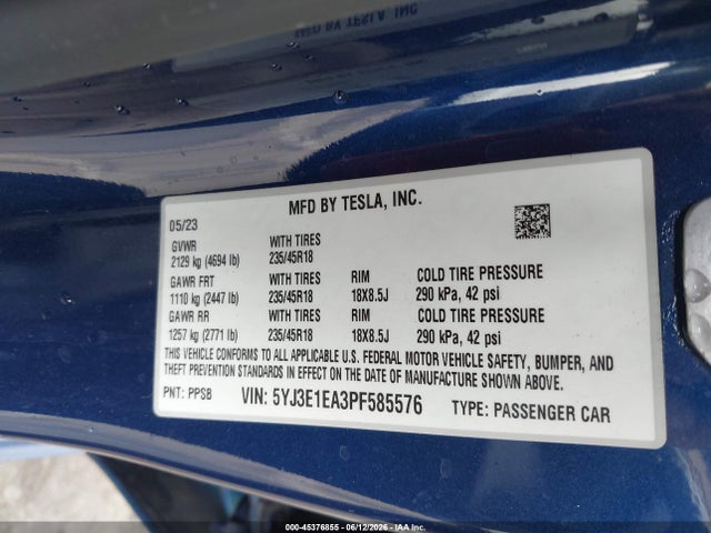 2023 Tesla MODEL 3 REAR-WHEEL DRIVE 照片 9