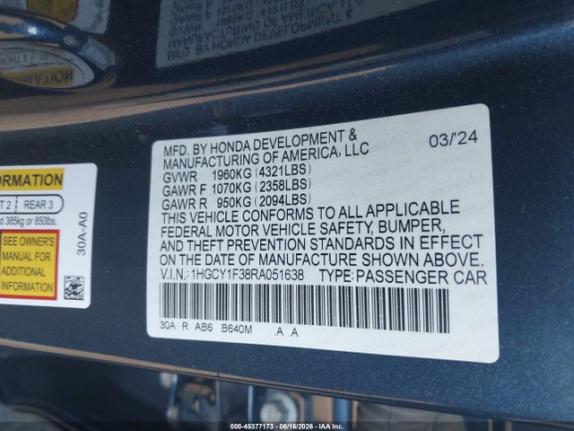 صورة 9 لـ 2024 Honda ACCORD EX