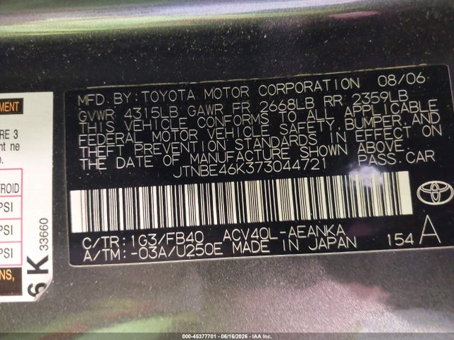 2007 Toyota CAMRY LE photo 9