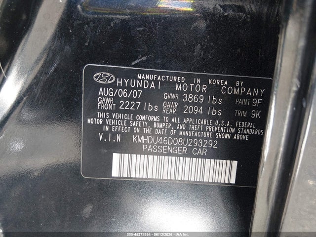 2008 Hyundai ELANTRA GLS/SE — фото 9