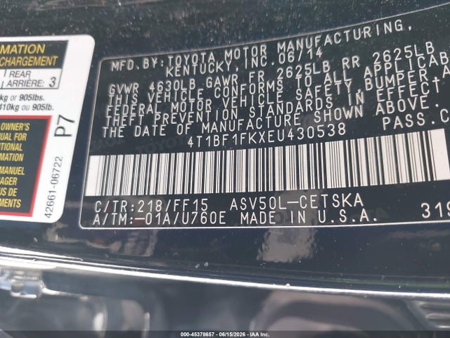 2014 Toyota CAMRY SE 照片 9
