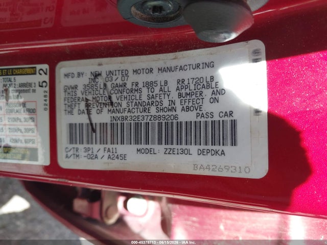 2007 Toyota COROLLA CE photo 9