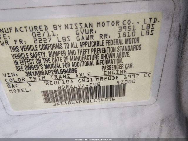 2011 Nissan SENTRA 2.0SL — фото 9