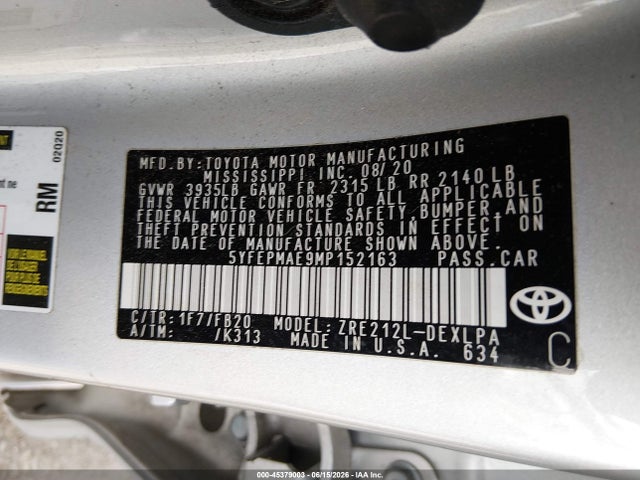 2021 Toyota COROLLA LE 照片 9